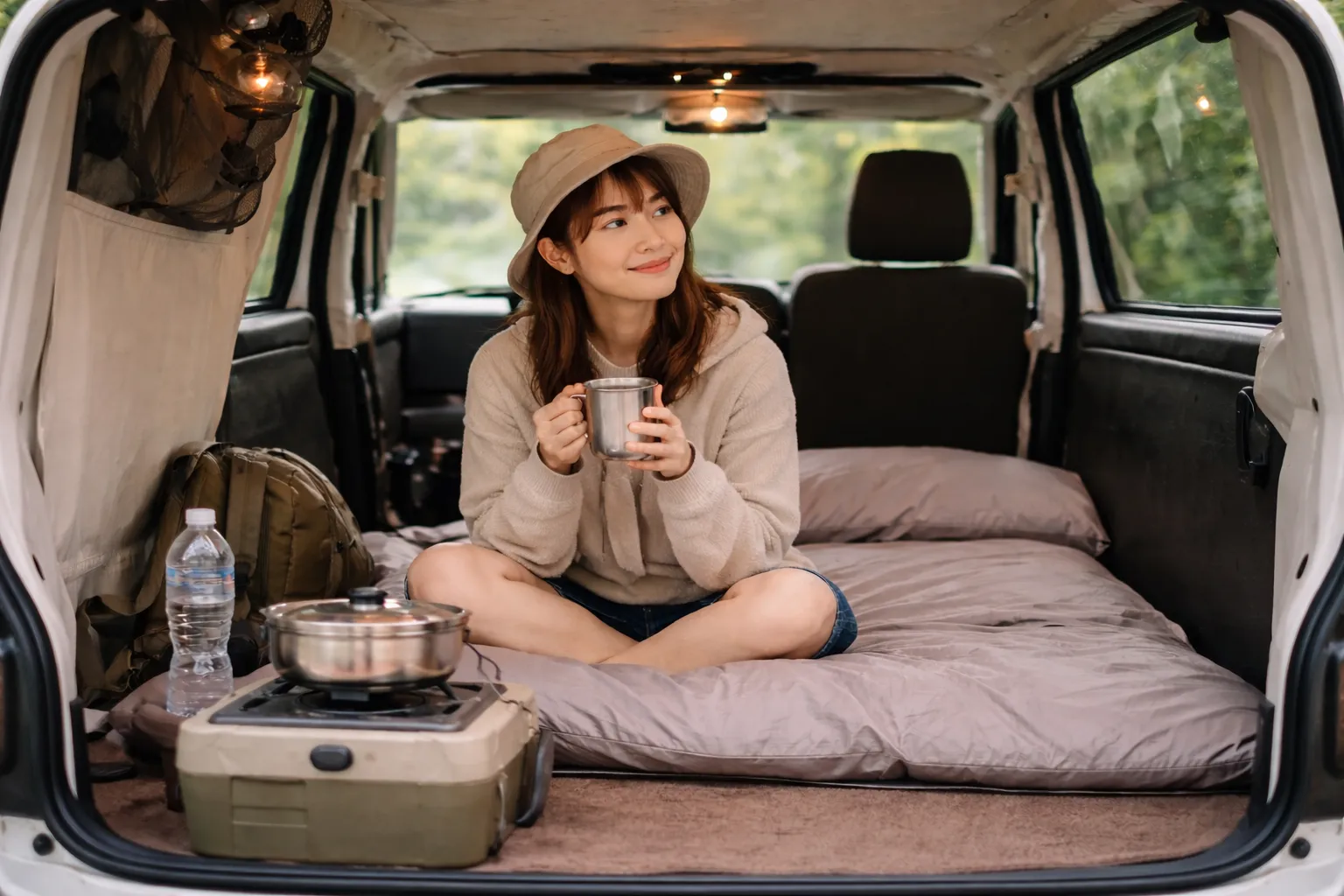 軽キャンピングカー 車中泊 釣り